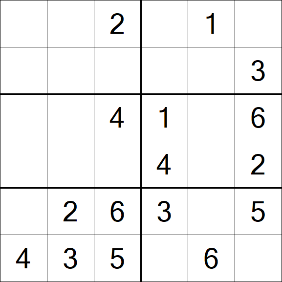 Sudoku 6x6 - Easy