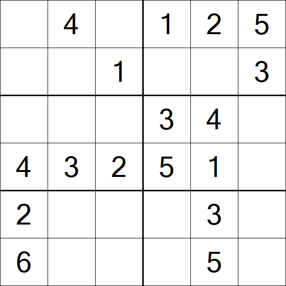 Sudoku 6x6 - Einfach
