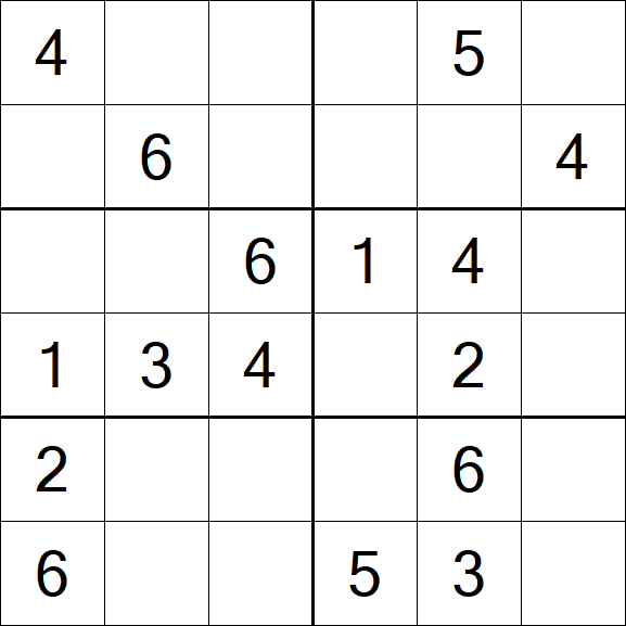 Sudoku 6x6 - Einfach