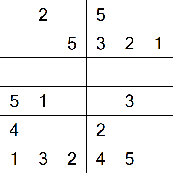 Sudoku 6x6 - Easy