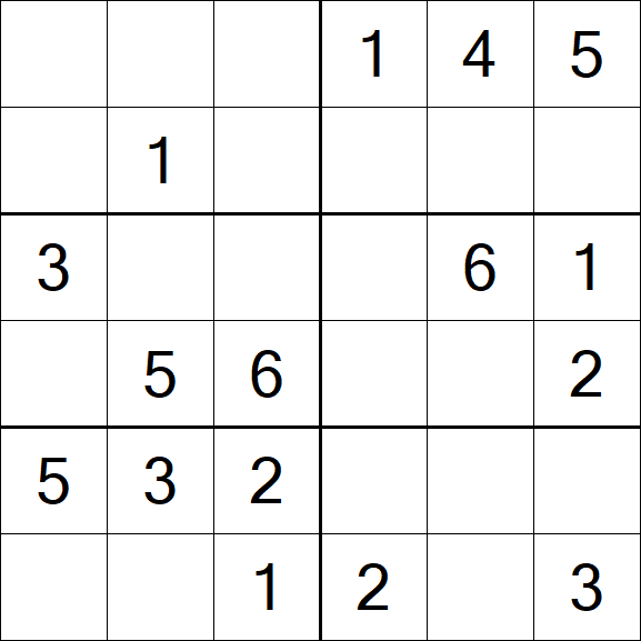 Sudoku 6x6 - Easy