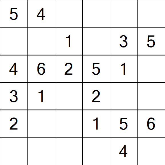 Sudoku 6x6 - Easy