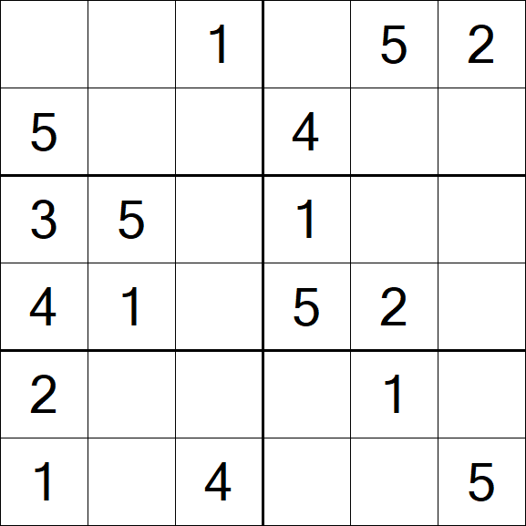 Sudoku 6x6 - Easy