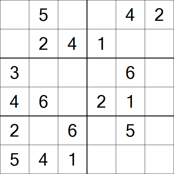 Sudoku 6x6 - Easy