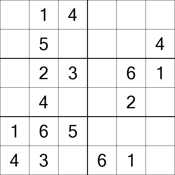 Sudoku 6x6 - Easy