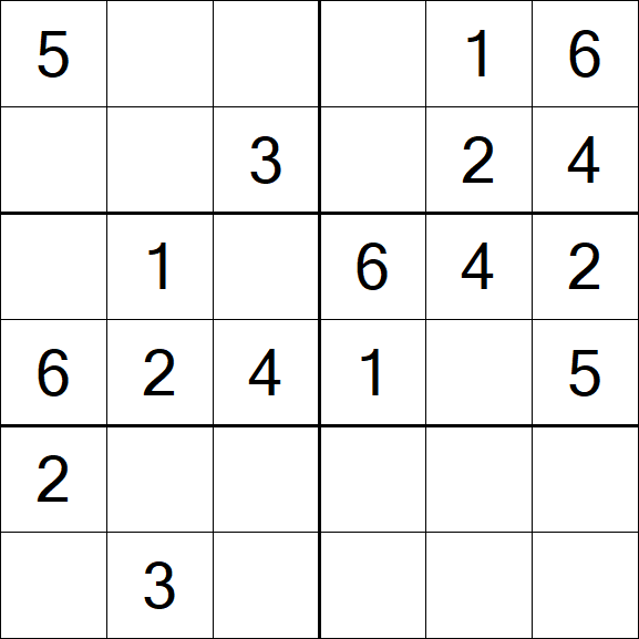 Sudoku 6x6 - Easy