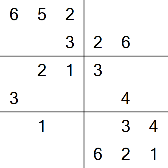 Sudoku 6x6 - Easy