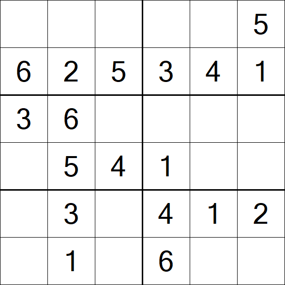 Sudoku 6x6 - Easy