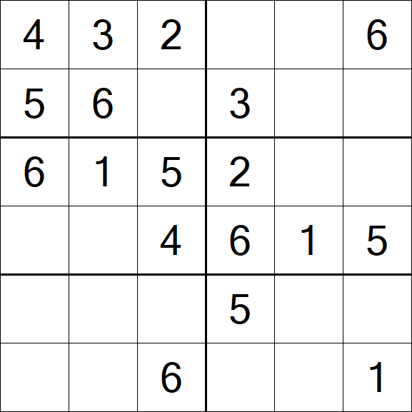 Sudoku 6x6 - Easy
