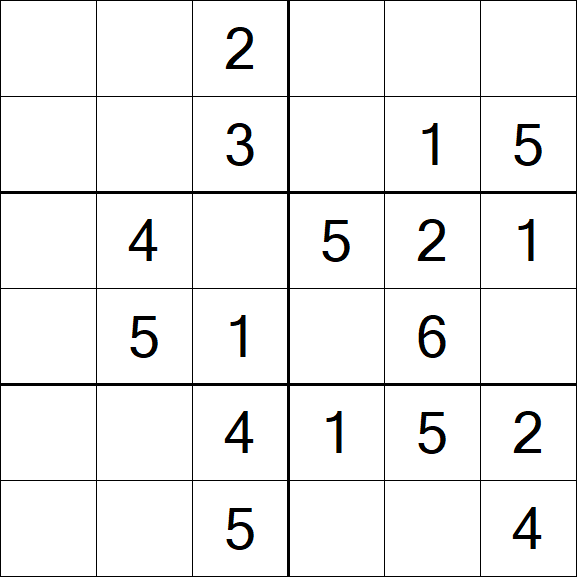Sudoku 6x6 - Easy