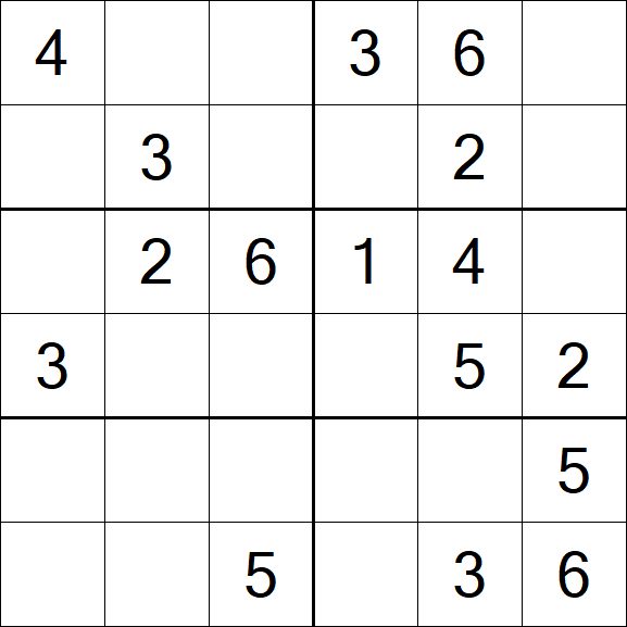 Sudoku 6x6 - Easy