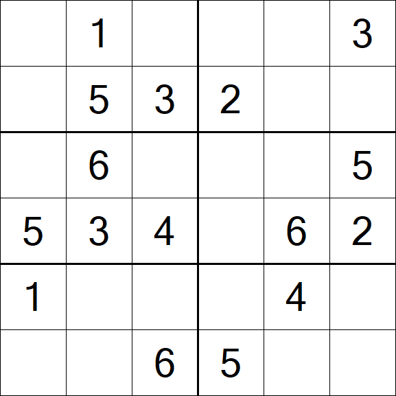 Sudoku 6x6 - Easy