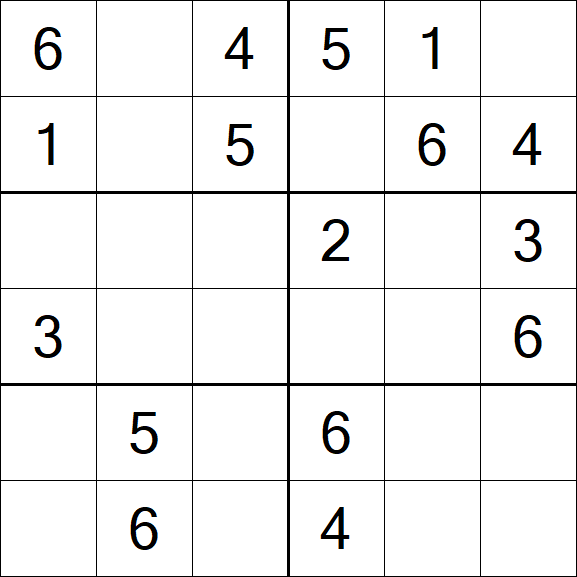 Sudoku 6x6 - Easy