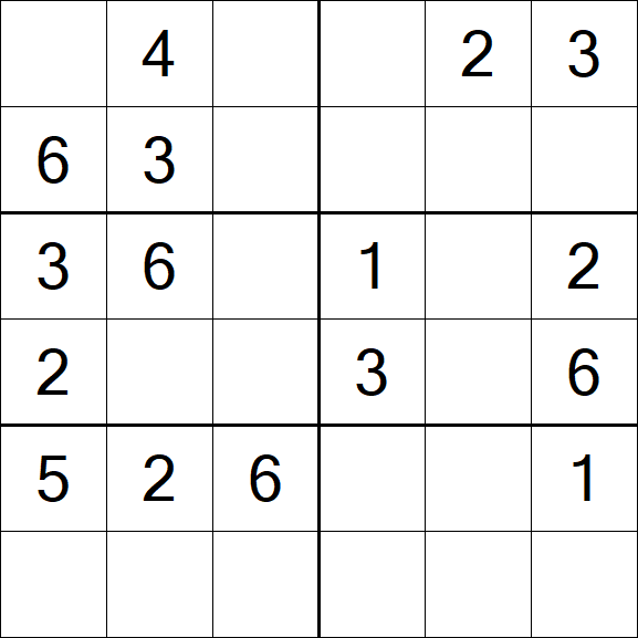 Sudoku 6x6 - Easy