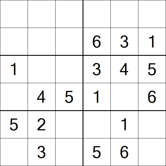 Sudoku 6x6 - Easy