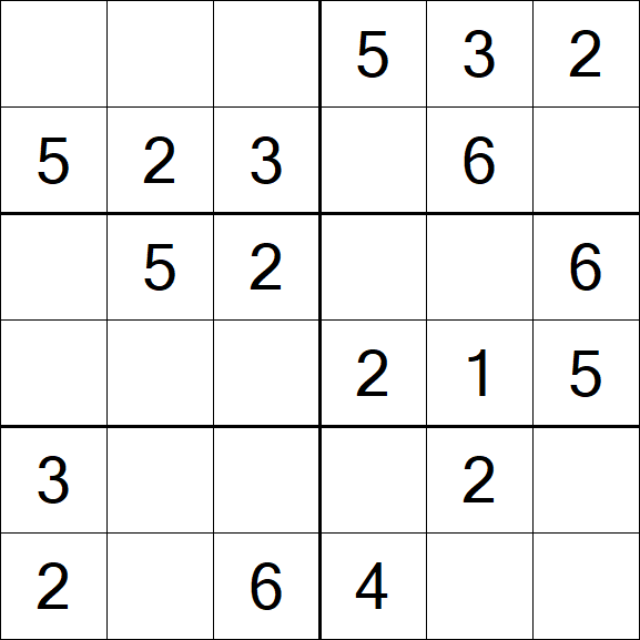 Sudoku 6x6 - Fácil