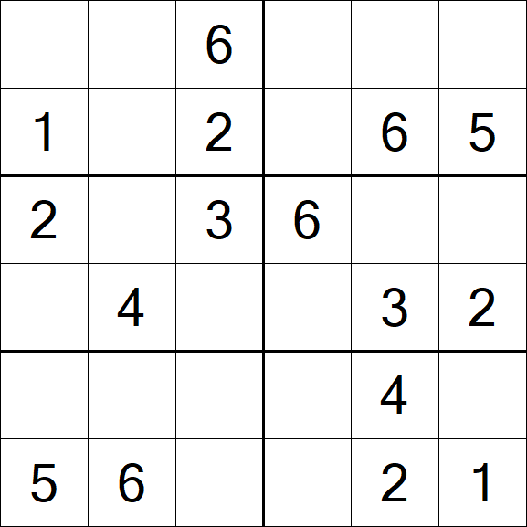 Sudoku 6x6 - Fácil