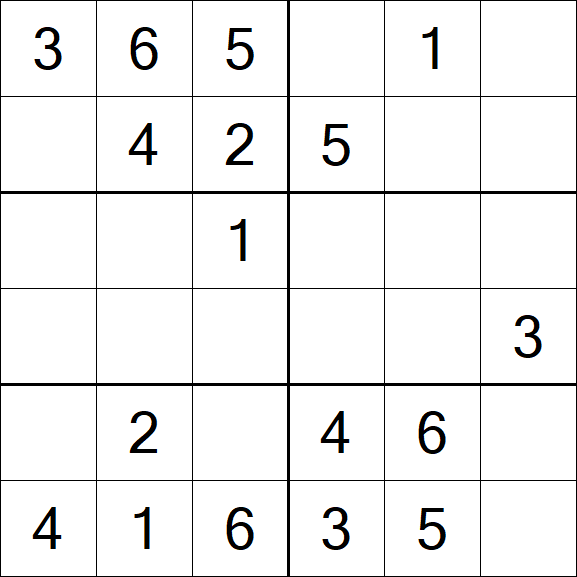 Sudoku 6x6 - Fácil