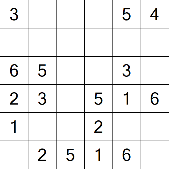 Sudoku 6x6 - Fácil