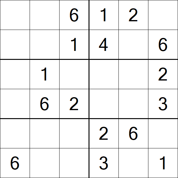 Sudoku 6x6 - Easy