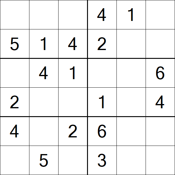 Sudoku 6x6 - Fácil