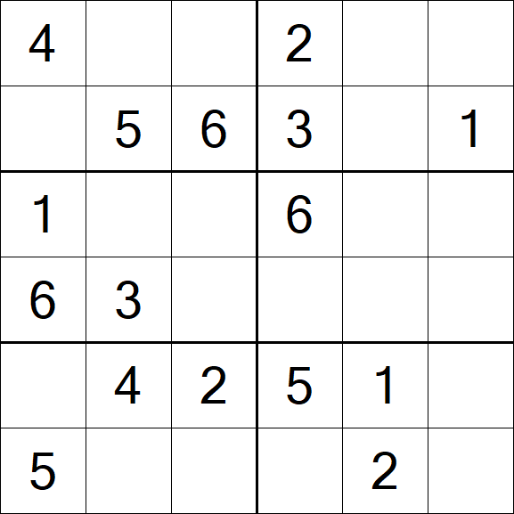 Sudoku 6x6 - Fácil