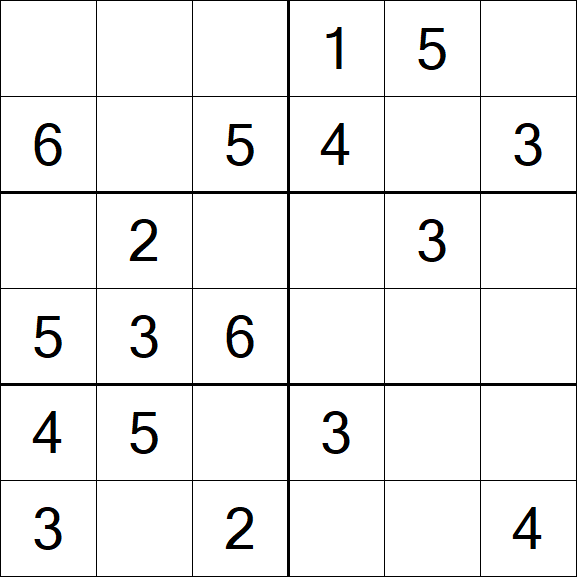 Sudoku 6x6 - Fácil