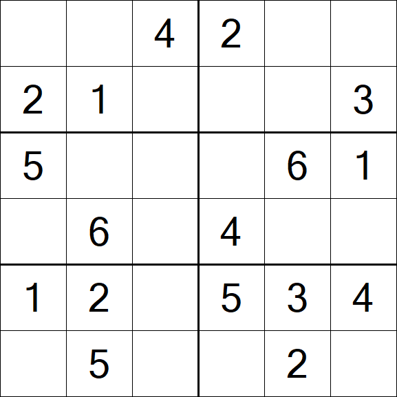 Sudoku 6x6 - Fácil