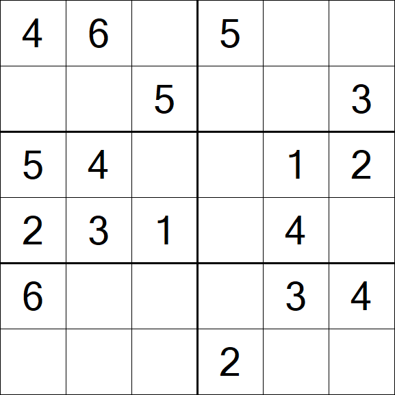 Sudoku 6x6 - Fácil
