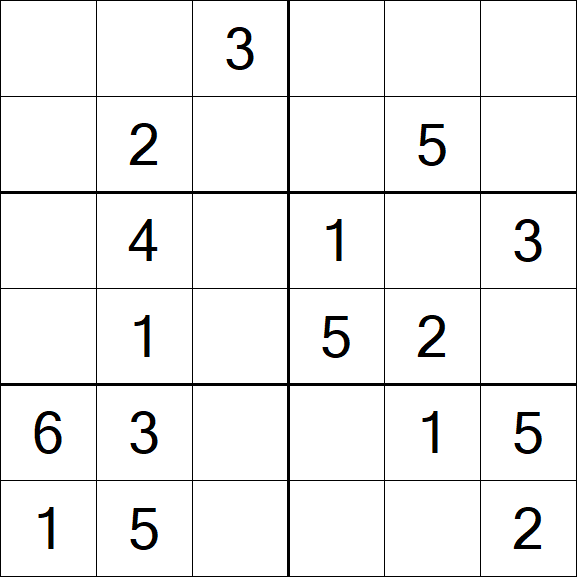 Sudoku 6x6 - Fácil