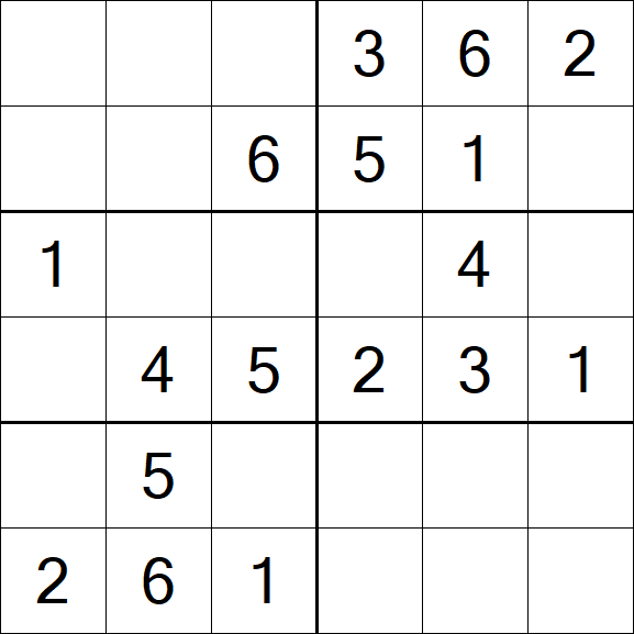 Sudoku 6x6 - Fácil