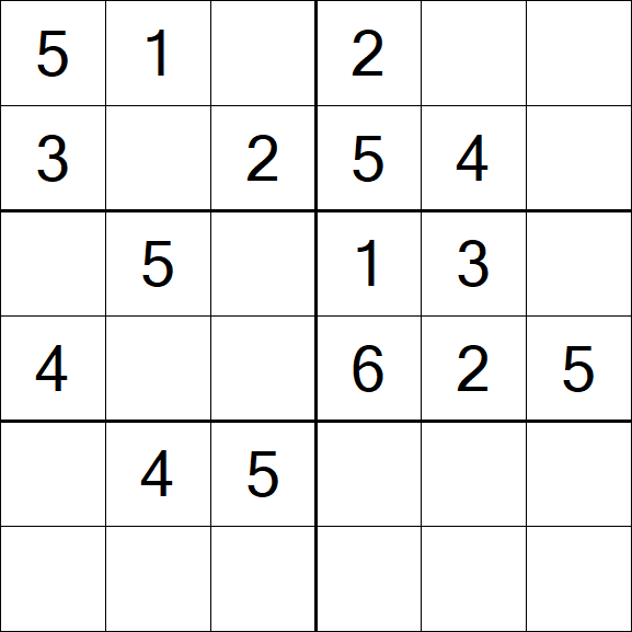 Sudoku 6x6 - Fácil