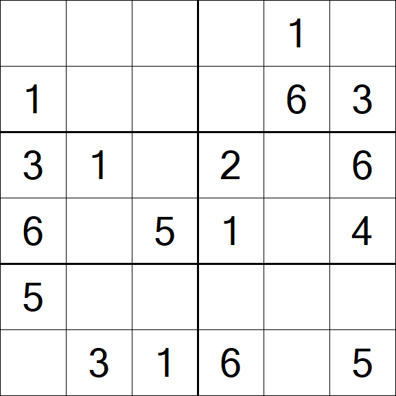 Sudoku 6x6 - Fácil