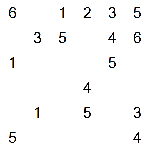 Sudoku 6x6 - Fácil