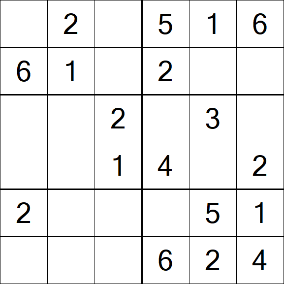 Sudoku 6x6 - Fácil