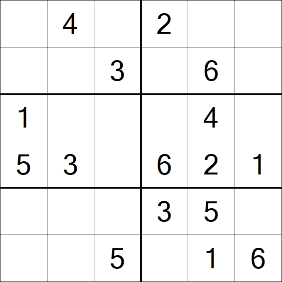 Sudoku 6x6 - Fácil