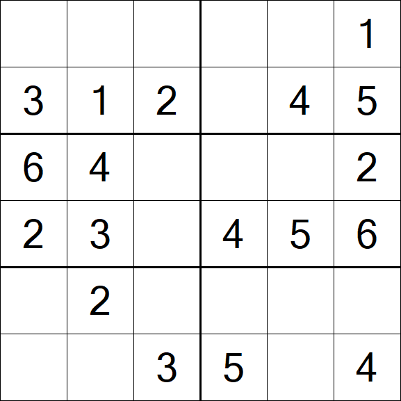 Sudoku 6x6 - Fácil