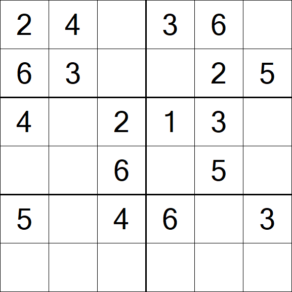 Sudoku 6x6 - Fácil
