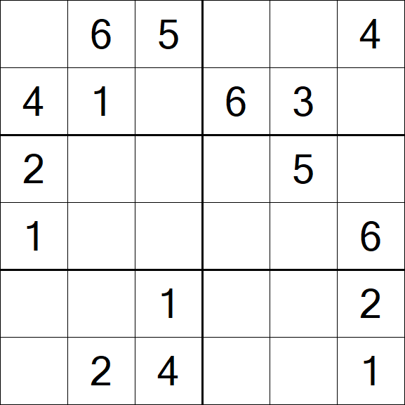 Sudoku 6x6 - Fácil