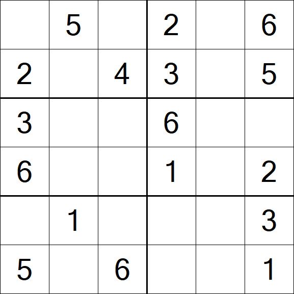 Sudoku 6x6 - Fácil