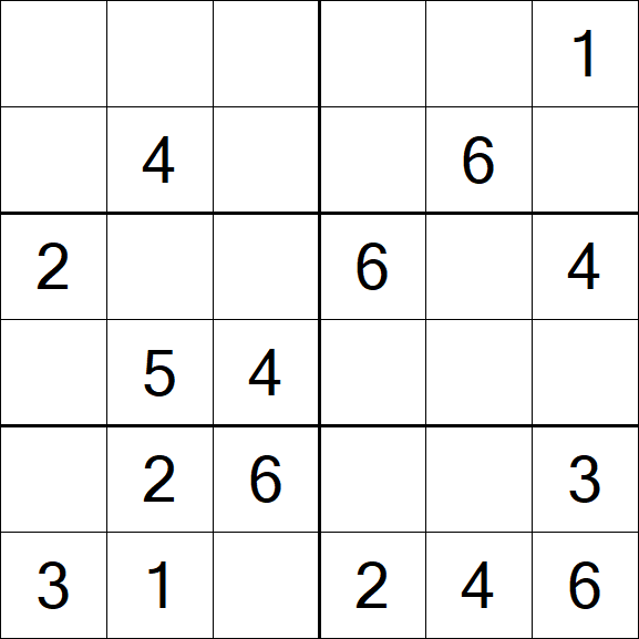 Sudoku 6x6 - Fácil