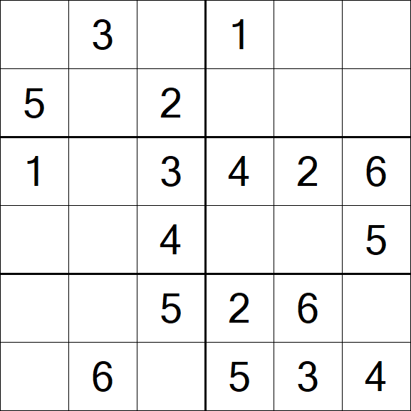 Sudoku 6x6 - Fácil