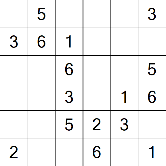 Sudoku 6x6 - Fácil