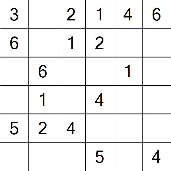 Sudoku 6x6 - Fácil