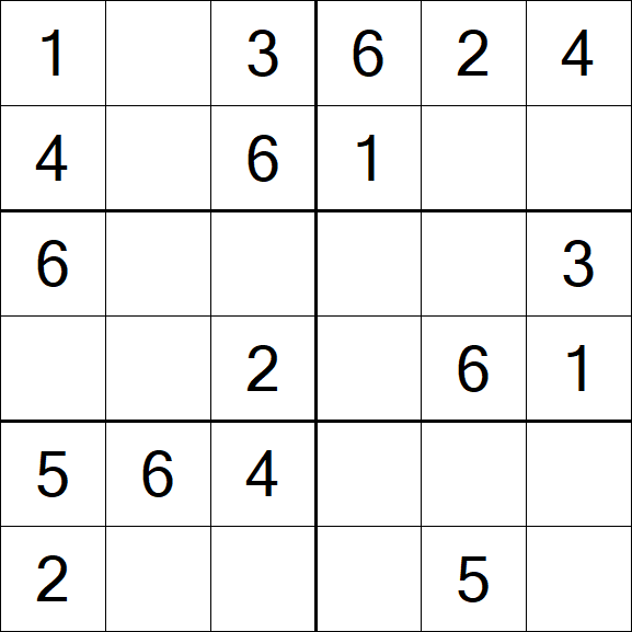 Sudoku 6x6 - Fácil