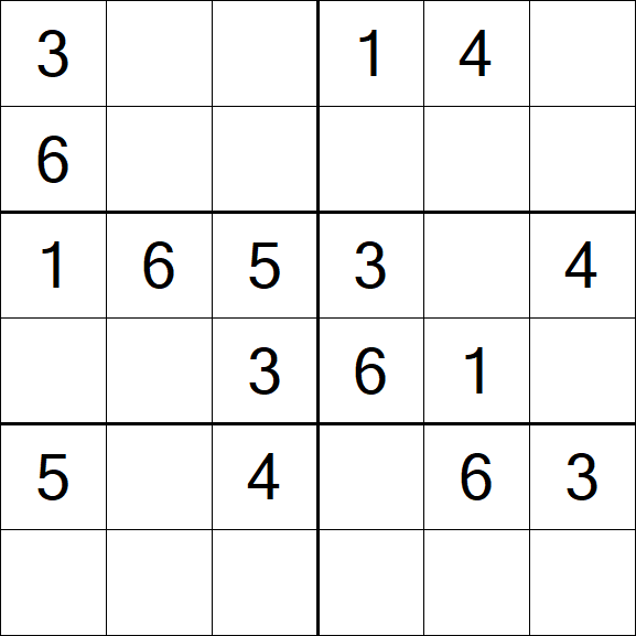 Sudoku 6x6 - Easy
