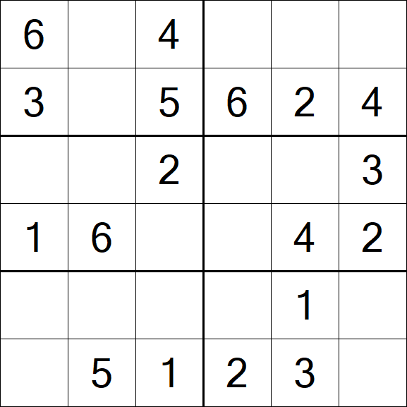 Sudoku 6x6 - Fácil