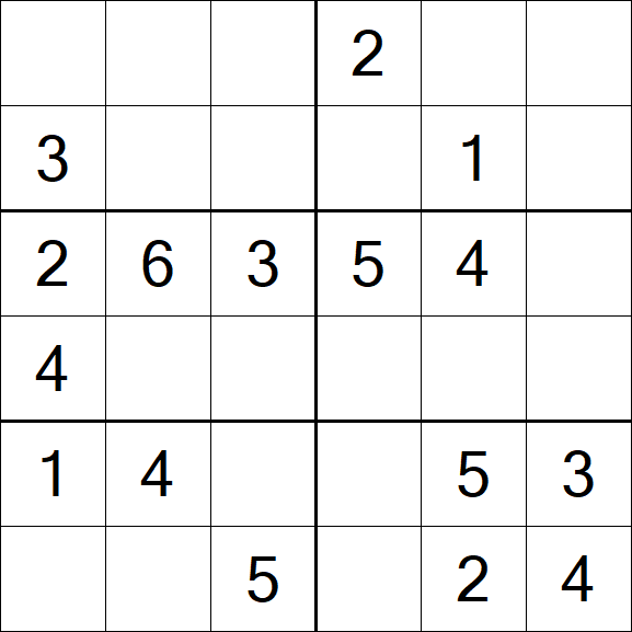 Sudoku 6x6 - Fácil