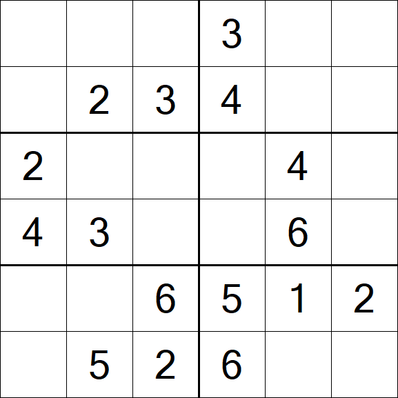 Sudoku 6x6 - Fácil