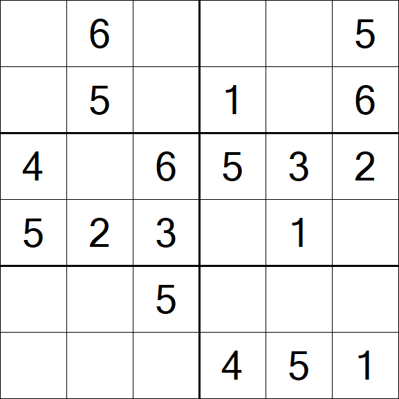 Sudoku 6x6 - Fácil
